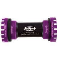 Purple Hope stainless bottom bracket cups with 24mm axle, 68/73mm width, featuring white logo and text.