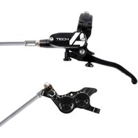 Black Hope Tech 4 V4 hydraulic disc brake with braided hose, front right hand lever, sleek and durable design.