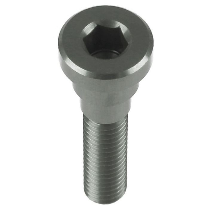 Smoke-colored metal top cap bolt with a hexagonal socket head and threaded shaft, designed for grip applications by Hope.
