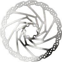 Silver Hope Universal 6-Bolt Rotor, 203mm, with spiral cutouts and perforated edges for enhanced braking performance.