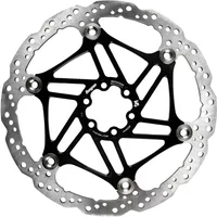 Black Hope V4 vented 6 bolt floating disc rotor with silver outer edge and perforated design.