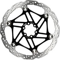 Black Hope V4 vented floating rotor, 220mm, with silver outer edge and multiple cutouts for ventilation.
