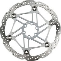 Silver Hope V4 vented floating rotor, 220mm, with a wavy edge and multiple drilled holes for ventilation.
