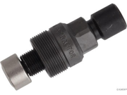 Black metal crank removal tool with an 8mm hex key, featuring a threaded body and a circular end for secure grip and use.