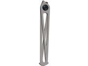 Foldable chain hook by IceToolz, featuring a sleek silver metal design with a unique crisscross pattern and a circular opening at the top for easy attachment.