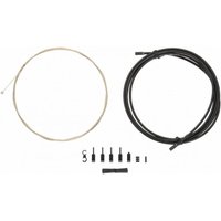 Black Jagwire Pro Shift Kit 1x with cables, housing, and small metal components for bicycle gear shifting.