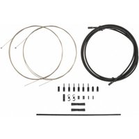 Black Jagwire Pro Shift Kit 2x with cables, housing, and connectors for bicycle gear shifting.