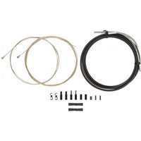 Jagwire Road Pro Brake Kit - Stealth with black and silver cables, housing, and small metal components.
