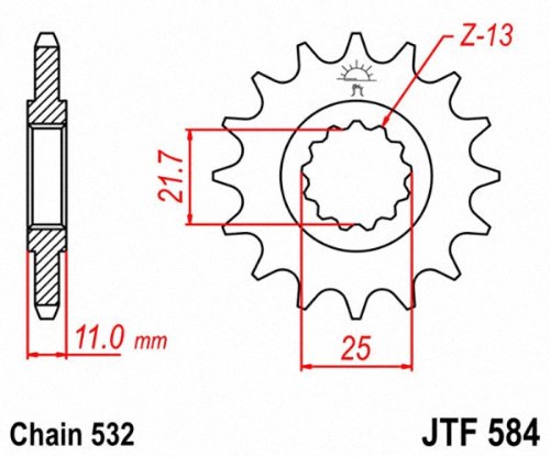 JTF584.16 - JT Sprocket For Yamaha FZR 1000 1987-1995 Front 16T - image 2