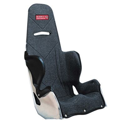 Gray fabric cover set designed for 17-inch Kirkey Lightweight Layback & Sprint Deluxe Seat, featuring a sleek, ergonomic shape with black accents and reinforced edges.