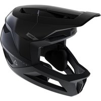 Black Leatt Gravity 5.0 full face MTB helmet with angular vents and adjustable visor.