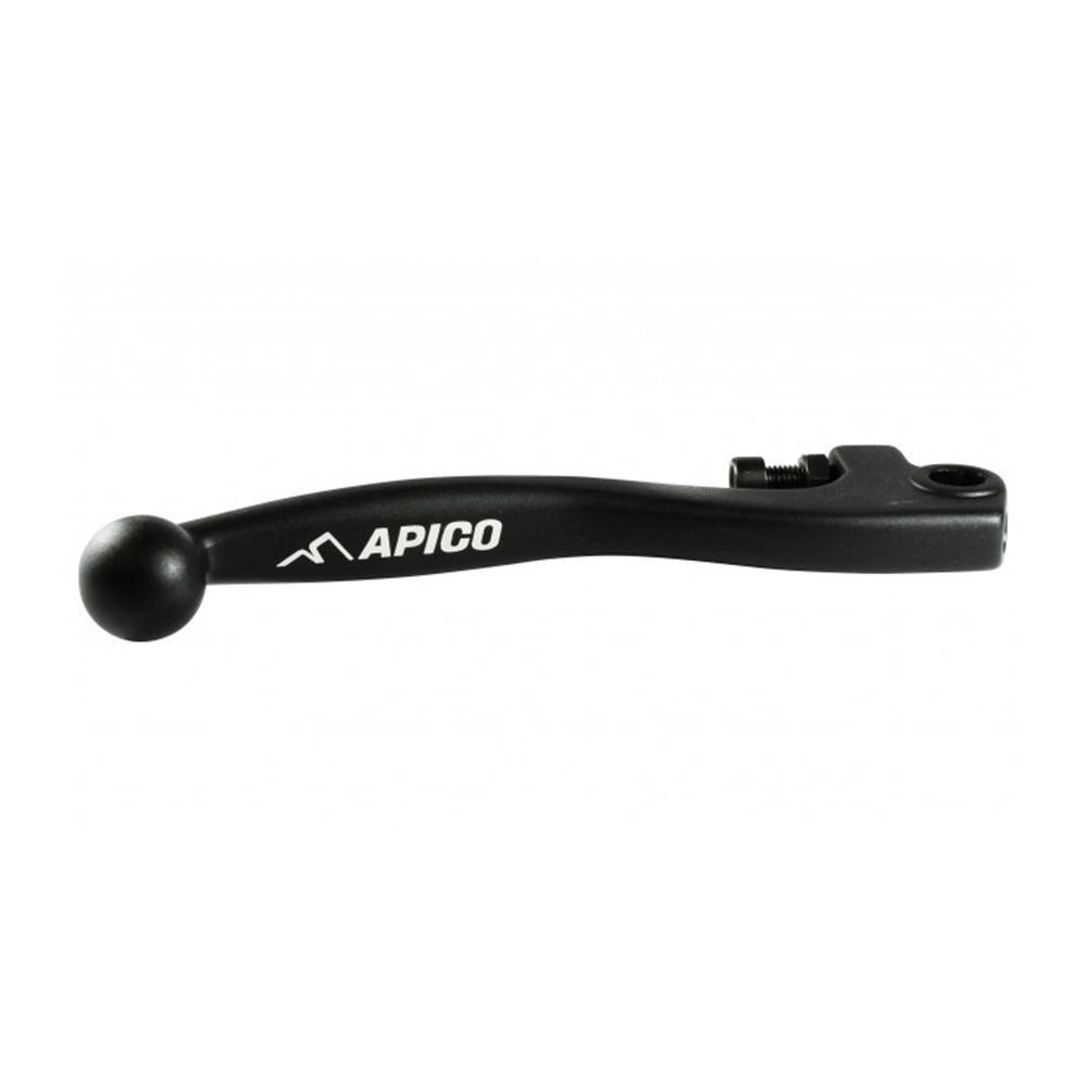 Black forged brake lever with a smooth finish, featuring a rounded end and the "APICO" logo, designed for Honda CRF 250/450R (2007-2023) and CRF 250/450RX (2017-2023).