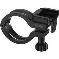 Black Lezyne Aluminium 31.8mm Handlebar Mount with textured grip and adjustable clamp screw.