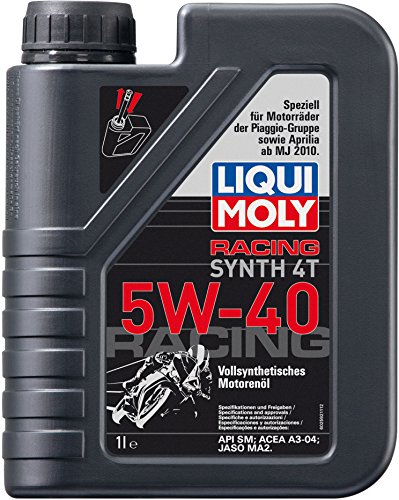 Black plastic bottle of LIQUI MOLY 2592 Engine Oil, featuring a red and white label with "5W-40" prominently displayed, designed for high-performance engines, capacity 1 liter.