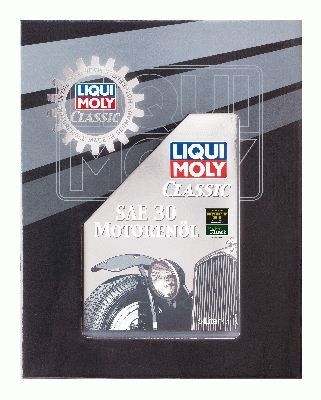 LIQUI MOLY 1133 Engine Oil in a 5L container, featuring a sleek silver design with a black and white vintage motorcycle graphic and bold red and blue branding.