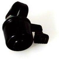 Black M Part Bell with a sleek cylindrical shape and a thumb lever for easy use on bicycles.