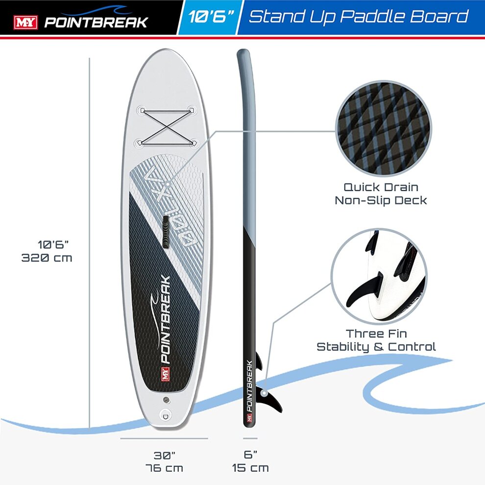 M.Y Toys Pointbreak Black and White Stand Up Paddleboard Set - image 2