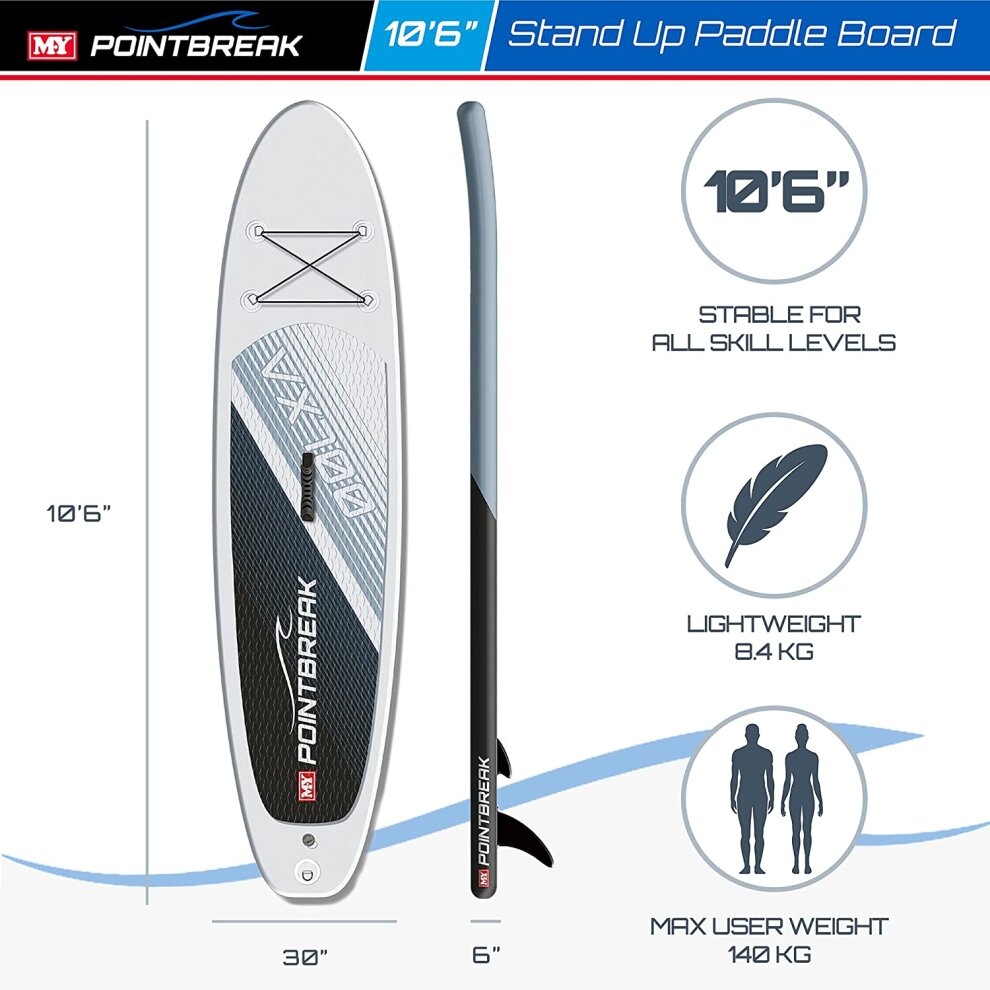 M.Y Toys Pointbreak Black and White Stand Up Paddleboard Set - image 3