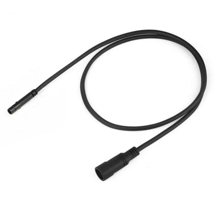 Black connection cable with two distinct connectors, designed for the Magicshine MJ-6290 Brose Light, featuring a flexible rubber material for durability.