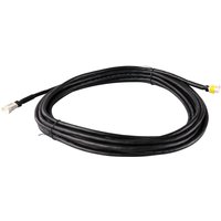 Black Makita power supply lead for RM350D robotic lawnmower, coiled with white and yellow connectors.