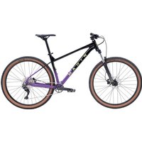 Black and purple Marin Bobcat Trail 4 29" hardtail mountain bike with disc brakes and knobby tires.