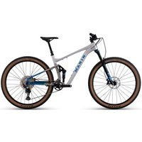 Black and grey Marin Tam 2 full suspension mountain bike, large frame, with knobby tires and sleek design.