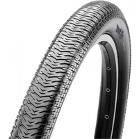 Black Maxxis DTH 26in tyre with textured tread pattern and smooth sidewalls for dirt and urban cycling.