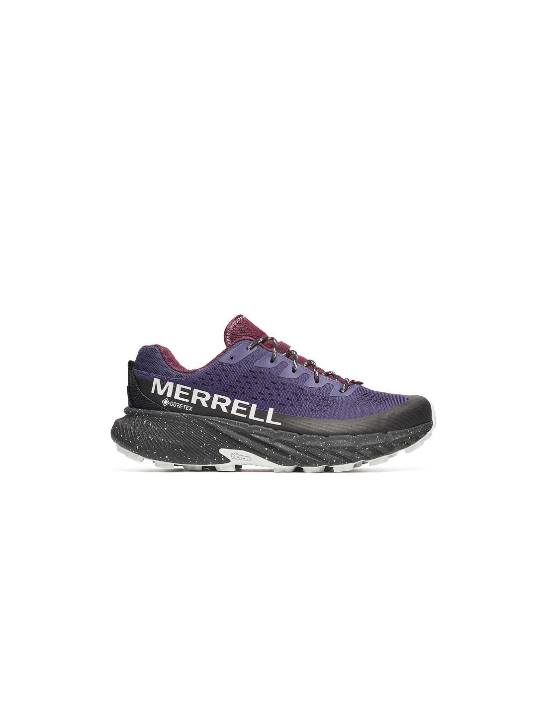Blue and black Merrell Men's Agility5 Off-Road Trail Running Shoes featuring a breathable mesh upper, cushioned sole, and rugged tread for enhanced traction on trails.