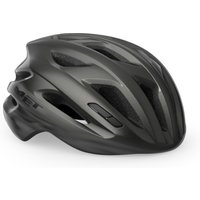 Black MET Idolo road cycling helmet with aerodynamic vents and sleek matte finish.