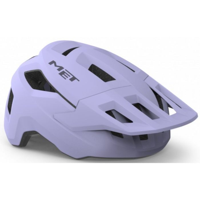 Lilac MET Shelter Youth MIPS Helmet featuring a sleek design, ventilation slots, and a visor, made with durable materials for safety and comfort.