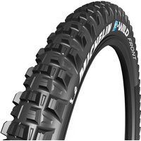 Black Michelin E-Wild MTB 27.5" tyre with rugged tread pattern and white sidewall branding.