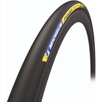 Black Michelin Power Time Trial Tyre 700 x 23 with yellow and blue branding on the sidewall.