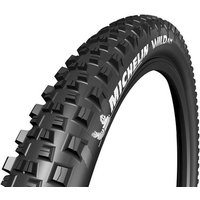 Black Michelin Wild AM 26 x 2.25 MTB tyre with knobby tread and white sidewall branding.