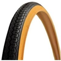 Michelin World Tour Road Tyre, 700 x 35, black tread with translucent sidewalls, zigzag pattern.