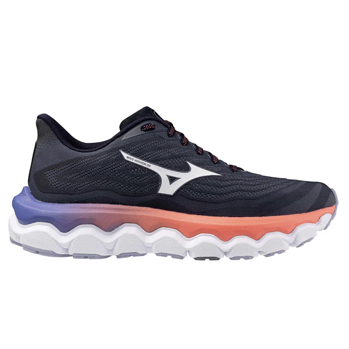 Mizuno Mizuno Wave Horizon 8 Womens | Odyssey Gray/White/Striking Coral - Gray / Standard / 5.5