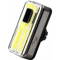 Black and silver Moon Helix Lite-W front bike light with rectangular LED panel and geometric pattern.