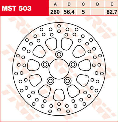 TRW TRW MST503 Brake Disc Rigid Brake Disc, Steel