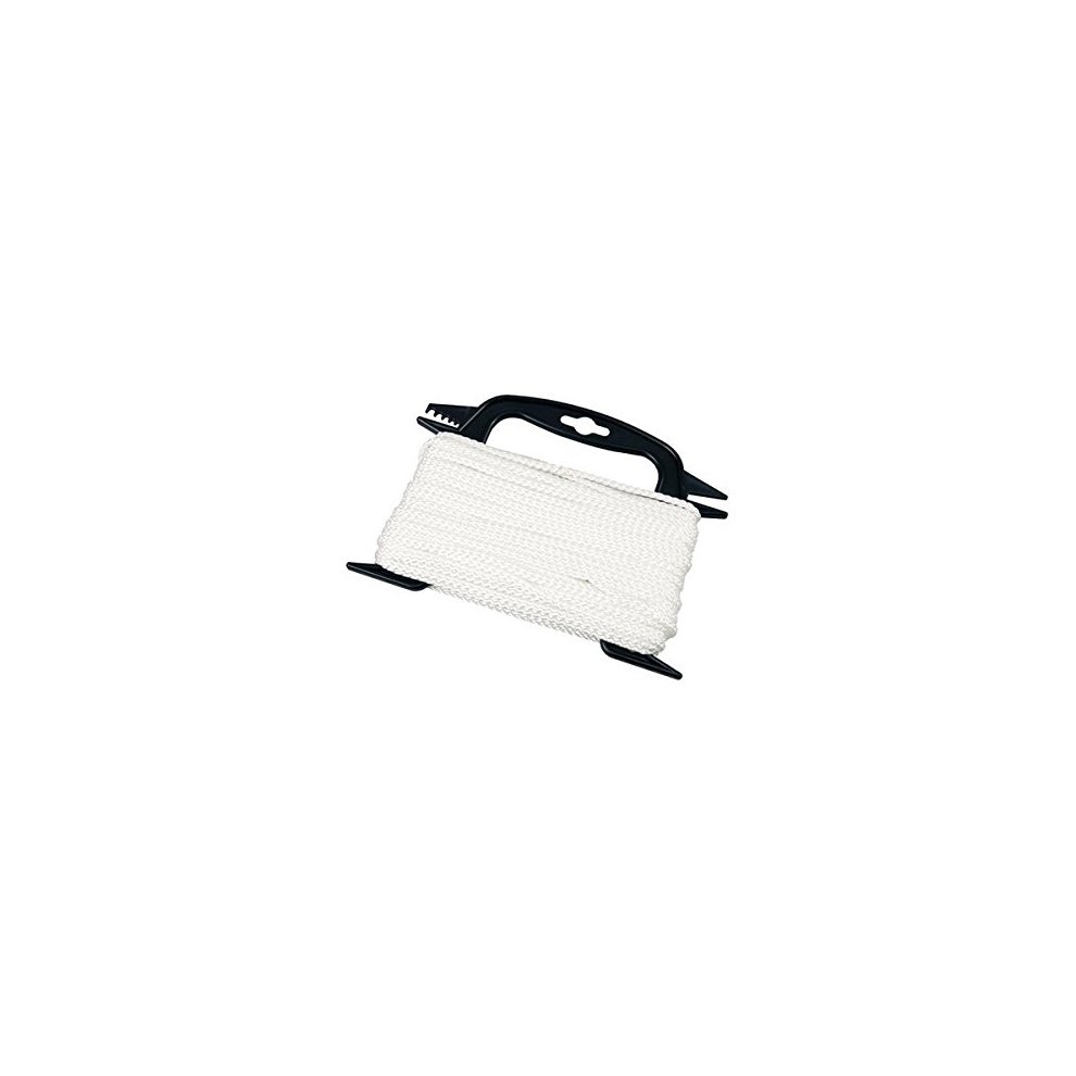 White 4mm multi-function rope on a black spool, showcasing its braided texture and durable material, ideal for various applications.