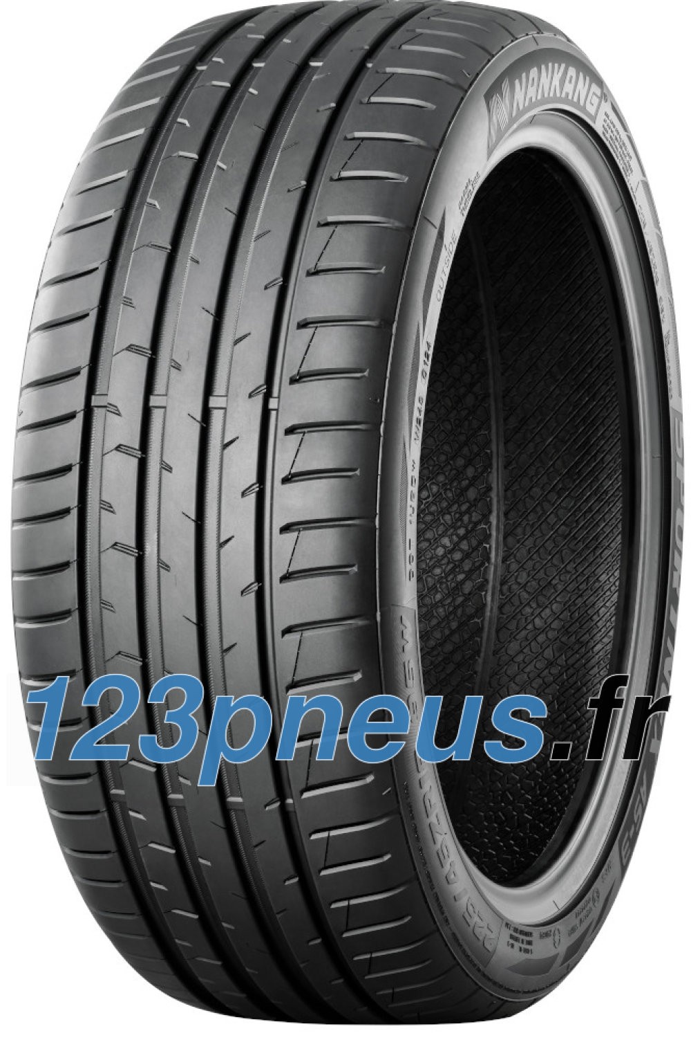 Nankang Sportnex AS-3 tire in size 195/45 R15 78V, featuring a sleek black rubber design with prominent tread patterns and rim protection (MFS) for enhanced durability.