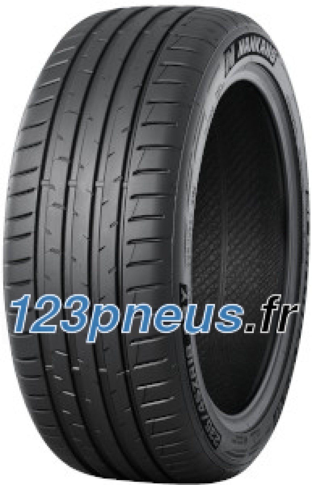 Black Nankang Sportnex AS-3 tire, size 205/50 R17 93V XL, featuring a sleek tread pattern and rim protection (MFS) for enhanced durability and performance.
