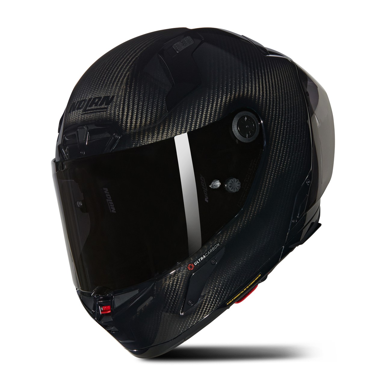 Nolan X-804 RS Ultra Carbon Puro 324 full face helmet in black, featuring a sleek carbon fiber finish, tinted visor, and size 3XL for optimal fit and protection.