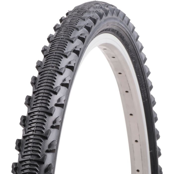 Black Nutrak Nut Asteroid 1 tyre featuring a rugged tread pattern and a white sidewall, designed for enhanced grip and durability on various terrains.