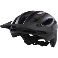 Black Oakley DRT3 Trail Helmet with MIPS, featuring aerodynamic vents and adjustable visor for mountain biking.