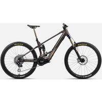 Black Orbea Wild M-LTD mountain bike with full suspension, large wheels, and yellow Maxxis tires.