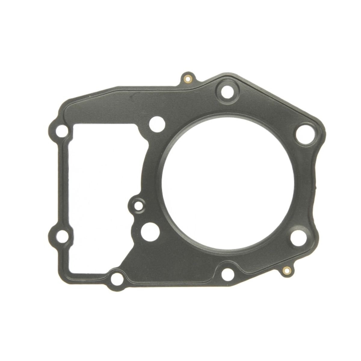 Black metal battery adapter with a circular cutout and multiple holes for mounting, featuring a smooth finish and precise cutouts for electrical connections.