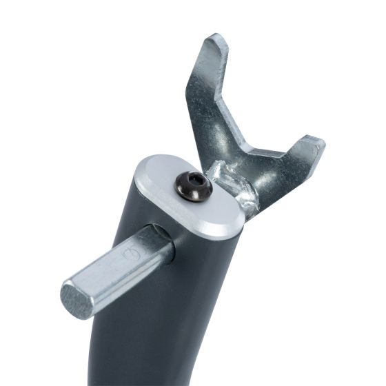 Oxford Zero-G/Zero-G Lite rear bobbin forks feature a sleek black handle with a metallic silver fork end, designed for durability and easy attachment.