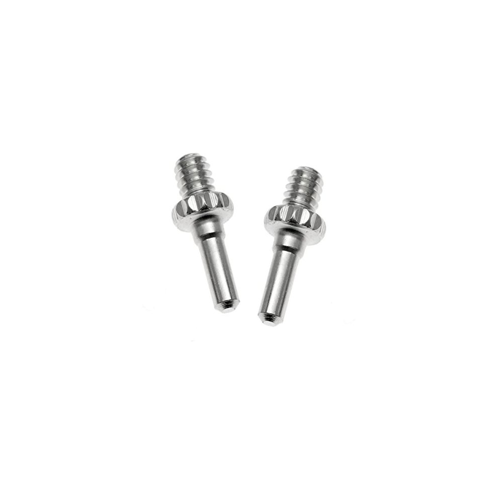 Two chrome chain tool pins from Park Tool, featuring a threaded design with a knurled grip for easy handling, ideal for bicycle maintenance.