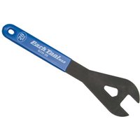 Blue-handled Park Tool SCW 20mm shop cone wrench with a slim black steel head.