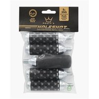 Peatys Holeshot MTB CO2 Cartridge Refill Pack, includes five silver cartridges with black branding, in clear packaging.