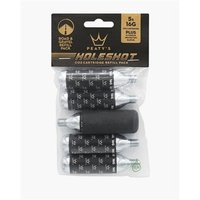 Peatys Holeshot CO2 cartridge refill pack with five black 16g cartridges and one black foam grip.